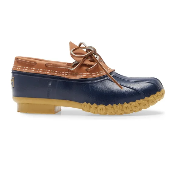 💐 Vintage GUC L.L. Bean Bean Boot 🥾 Rubber Duck Boots, Leather Trim, Navy, 8 - Picture 2 of 11